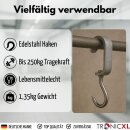 2x Euro-Haken Din 5047 35x12 mm  Rohrbahnhaken Rohrhaken Fleischerhaken