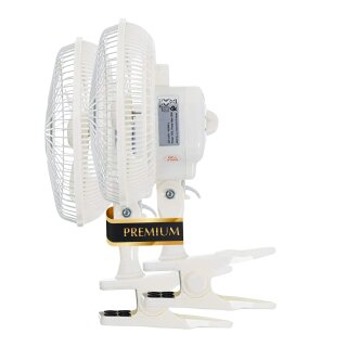 2 Stück 30W 230V Mini Grow Ventilator mit Clip Klemme und Standfuß I Mit Netzstecker I Clipventilator für Homebox Growbox Growschrank Secret Jardin GrowPro DiamondBox