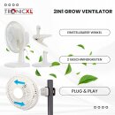 2 Stück 30W 230V Mini Grow Ventilator mit Clip Klemme und Standfuß I Mit Netzstecker I Clipventilator für Homebox Growbox Growschrank Secret Jardin GrowPro DiamondBox