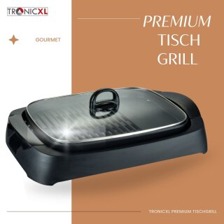 Elektro Tischgrill Grill mit Glas Deckel mit großer Grillfläche 2 Zon, 49,90 €