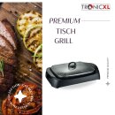 Elektro Tischgrill Grill mit Glas Deckel elektrisch 2 Zonen BBQ Elektrischer Tisch Grill