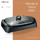 Elektro Tischgrill Grill mit Glas Deckel elektrisch 2 Zonen BBQ Elektrischer Tisch Grill