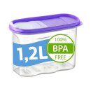 12 Stück Schüttdosen Schüttdose 1,2L I stapelbar Set Vorratsbehälter I Gemischte Farben Frischhaltedosen BPA FREI Kunststoff Streudose 1,2 Liter