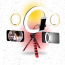 Flexibles Stativ + Ringlicht + Smartphone Halterung Tisch...