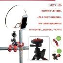 Flexibles Stativ + Ringlicht + Smartphone Halterung Tisch...