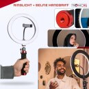 Handgriff + Ringlicht Lampe für Smartphone iPhone Halterung Ständer flexibel Kamerastativ für TikTok YouTube Live-Streaming Selfiestick Selfies Stange