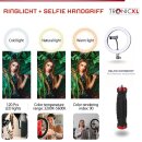 Handgriff + Ringlicht Lampe für Smartphone iPhone Halterung Ständer flexibel Kamerastativ für TikTok YouTube Live-Streaming Selfiestick Selfies Stange