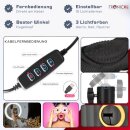 Handgriff + Ringlicht Lampe für Smartphone iPhone Halterung Ständer flexibel Kamerastativ für TikTok YouTube Live-Streaming Selfiestick Selfies Stange