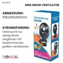 USB Mini Grow Ventilator mit Clip Klemme Klemmventilator I Clipventilator für Homebox Growbox Growschrank Secret Jardin GrowPro DiamondBox Zelsius Mars Hydro etc.