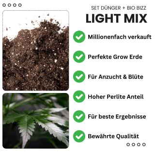 Dnger fr BioBizz + Light Mix Grow Erde Cannabis Anzucht Blte Light,  22,80