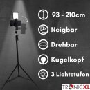 Smartphone Stativ mit Licht 2m mit Kugelkopf drehbar...
