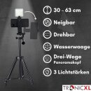 30-60cm Handy Stativ mit Licht drehbar Smartphone Halterung Ständer Tripod Foto Video