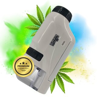 Taschenmikroskop 60x - 120x Lupe Mikroskop für Trichome Ernte Zubehör für Growbox Grower Erntehelfer Prüfung Messgerät Schädlinge Pilze