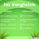 Taschenmikroskop 60x - 120x Lupe Mikroskop für Trichome Ernte Zubehör für Growbox Grower Erntehelfer Prüfung Messgerät Schädlinge Pilze