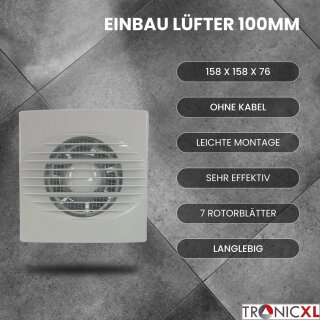 Badezimmer Abzieher Ventilator 100 Mm/4" Moderner Ventilator Dusche NI