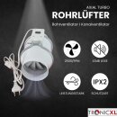 100mm Turboventilator Axial Rohrventilator regelbar mit Kabel Stecker Schalter 230V Steckdose