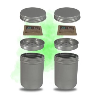 2x Premium 250ml Kruter Dose mit Einsatz+ Boveda Grow Aufbewahrung E,  27,90