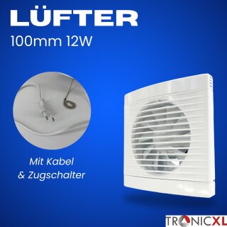 Lüftungsanlage Set Wandlüfter Rohr Ablufthaube Mit Kabel