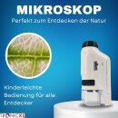 Taschenmikroskop 120x Lupe mit LED Beleuchtung Mikroskop...