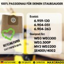 20 Staubsaugerbeutel für Kärcher WD 3 3300 3500...