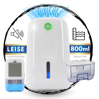 Luftentfeuchter elektrisch klein leise 800ml Kleiner Raumentfeuchter für Schlafzimmer Badezimmer Keller