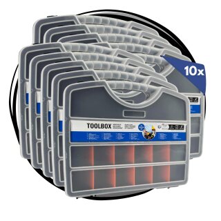 10 Stück Sortimentskasten Sortimentsboxen Sortierbox für Kleinteile Werkstatt stapelbar Kleinteilemagazin