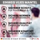 1000 Stück XL Einweg Vlies Mantel Vliesmantel Schutzanzug Besucherkittel für Besucher Produktion