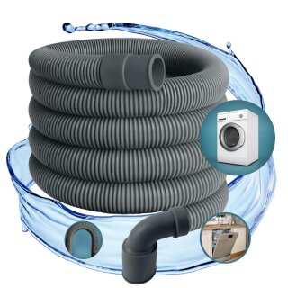 Ablaufschlauch Auslassschlauch zb für AEG Miele Siemens Bosch Neff 22mm gewinkelt – 19mm gerade 0,5 bar 60° C 1,5 m Spülmaschine Waschmaschine Geschirrspüler Schlauch Anschluss