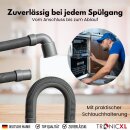 Ablaufschlauch Auslassschlauch zb für AEG Miele Siemens Bosch Neff 22mm gewinkelt – 19mm gerade 0,5 bar 60° C 1,5 m Spülmaschine Waschmaschine Geschirrspüler Schlauch Anschluss