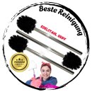 3X Premium Toilettenbürsten mit Edelstahl Griff mit...