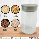 Vorratsgläser Set 4 Stück 1 Liter Vakuum Borosilikat Glas Aufbewahrung Vorratsglas 1000ml luftdicht Glasbehälter mit Deckel mit Vakuumverschluss Küche Haushalt Lebensmittel