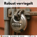 1x Rundbügelschloss Zahlenschloss 70mm Sicherheitsschloss Bügelschloss Vorhängeschloss Edelstahl Kneifschutz