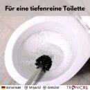 Sonderposten 30 Stück Premium Toilettenbürste mit Edelstahl Griff mit auswechselbarem Bürstenkopf lang schwarz silber WC Bürste Klobürste Toilettenbürsten Toilette für Bürstengarnitur Bürsten