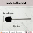 Sonderposten 30 Stück Premium Toilettenbürste mit Edelstahl Griff mit auswechselbarem Bürstenkopf lang schwarz silber WC Bürste Klobürste Toilettenbürsten Toilette für Bürstengarnitur Bürsten