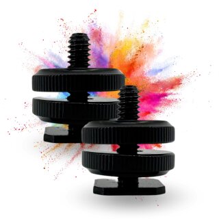 2 Stück Double Layer Schraube für Blitzschuhadapter 1/4 Zoll Kamera Cold Hot Shoe Adapter Blitzschuh 1/4" Adapter für Stativgewinde auf Blitzschuh