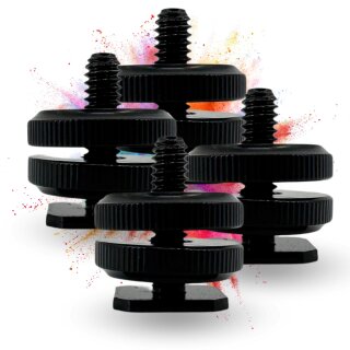 4 Stück 1/4" Adapter Double Layer für Blitzschuh Blitzschuhadapter 1/4 Zoll Kamera Cold Hot Shoe Blitzschuh 1/4" Adapter für Stativ gewinde Schraube