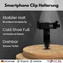 Drehbare Smartphone Halterung für Blitzschuh für Kamera Befestigung Handy kompatibel mit iPhone Handyhalterung Stativ Adapter ColdShoe Kaltschuh
