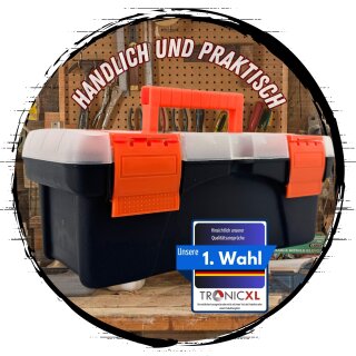 Sonderposten 12 x Werkzeugkoffer aus robustem Kunststoff mit Kleinteilemagazin Werkzeug Koffer Kiste leer klein Werkzeugkiste Angelbox Werkzeugkasten Restposten B2B