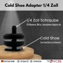 Smartphone Halterung mit Kugelkopf für Blitzschuh für Kamera Befestigung Handy kompatibel mit iPhone Handyhalterung Stativ Adapter ColdShoe Kaltschuh Mount und 1/4 Zoll Gewinde