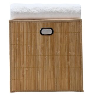 Premium Faltbox für Regal Vliess-Stoff + Bambus 31x31x31cm Aufbewahrungswürfel Aufbewahrungsbox Ordnungsbox kompatibel mit IKEA Kallax