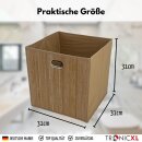 Premium Faltbox für Regal Vliess-Stoff + Bambus 31x31x31cm Aufbewahrungswürfel Aufbewahrungsbox Ordnungsbox kompatibel mit IKEA Kallax