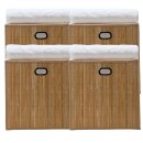4x Premium Faltbox für Regal Vliess-Stoff + Bambus...