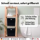 Premium Faltbox für Regal Vliess-Stoff + Bambus 31x31x31cm Aufbewahrungswürfel Aufbewahrungsbox Schwarz