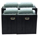 4x Premium Faltbox für Regal Vliess-Stoff + Bambus...