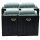 4x Premium Faltbox für Regal Vliess-Stoff + Bambus 31x31x31cm Aufbewahrungswürfel Aufbewahrungsbox Schwarz