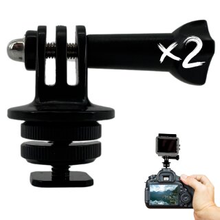 2 Stück Halterung für Kamera Blitzschuh für Actionkamera Actioncam kompatibel mit GoPro Hero Osmo Action 1 2 3 4 5 Cold Shoe Hot Adapter Anschluss DSLR