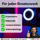 Webcam mit Ringlicht Full HD Lampe USB PC Kamera Konferenz Streaming