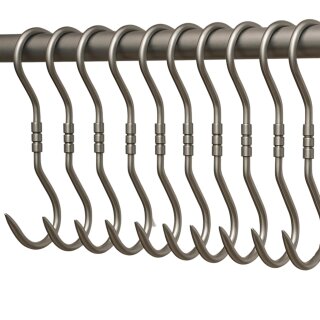 10 Stück PROFI S-Haken 260x10mm Drehhaken Edelstahl Fleischerhaken Metzgerei Wildhaken Dreh Haken