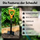 BLACK+DECKER Schaufel 67cm klein Rostfrei 800g Spaten Mini Fiberglas Karbonstahl