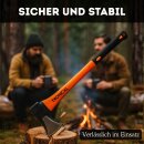 Große Axt Spaltaxt groß Beil Karbon Stahl 2000g Fiberglas Stiel Holz Brennholz